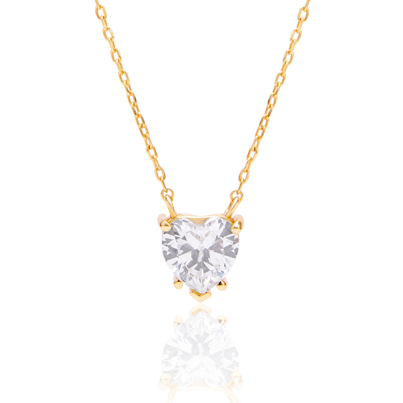 18k Gold Plated Heart Solitaire Silver Mangalsutra