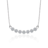 Mini Flower Studded Silver Necklace