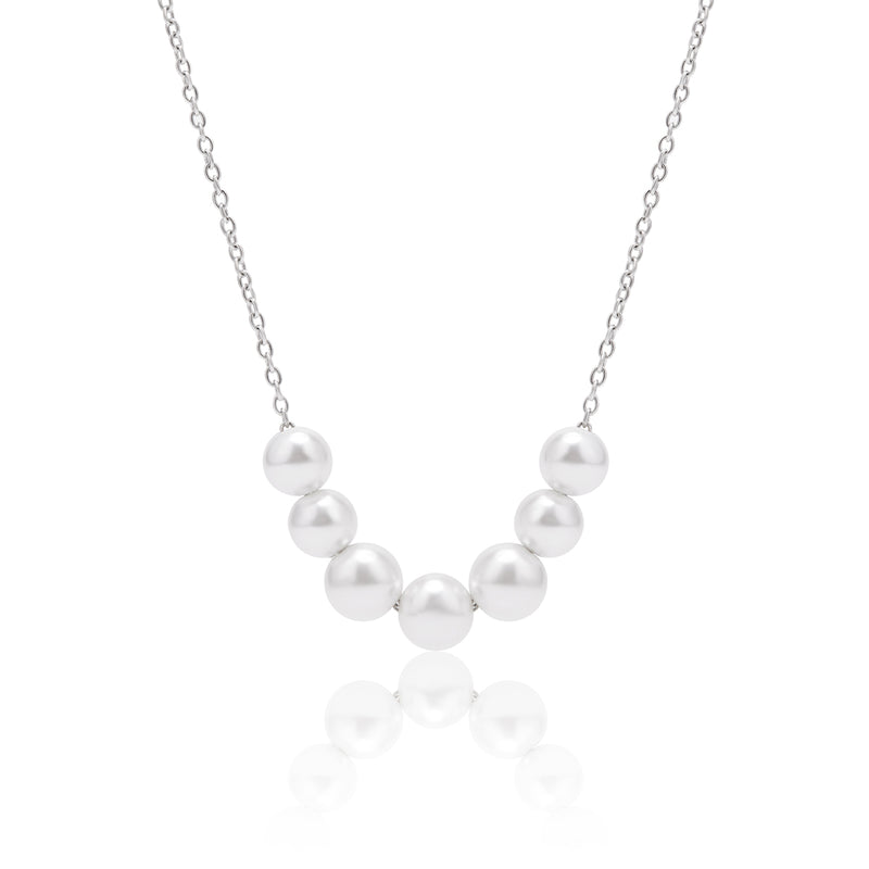White Pearls Silver Necklace