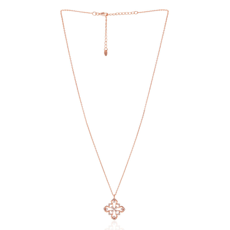 18k Rose Gold Plated Silver Geometric Necklace