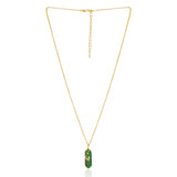 18k Gold Plated Silver Green Copper Turquoise Necklace