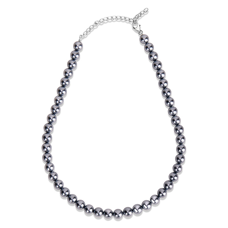 Grey Shell Pearl String with Silver Lock