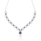 Blue & White Zircon Allure Silver Necklace