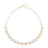 18k Gold Plated White Zircon Silver Necklace