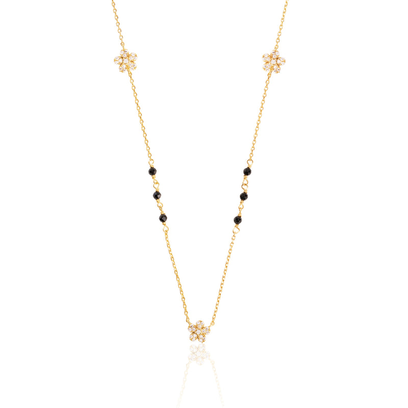 18k Gold Plated Minimalistic Floral Silver Mangalsutra