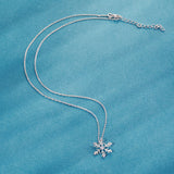 Silver Snowflake Zircon Necklace