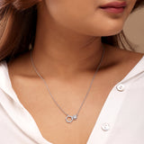 Silver Hexagon Zircon Studded Necklace