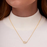 18K Gold Plated Silver Studded Leaf Necklace