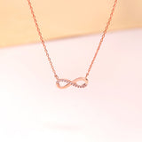 18K Rose Gold Plated Silver Infinity Zircon Necklace