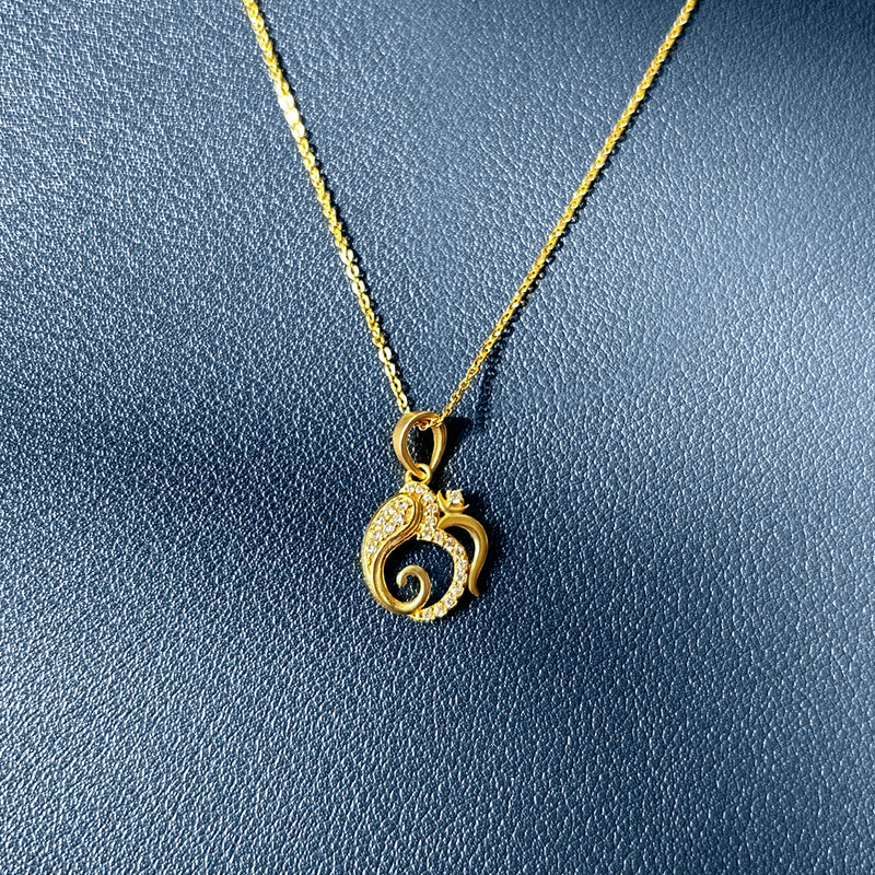 18K Gold Plated Silver Divine Om Necklace