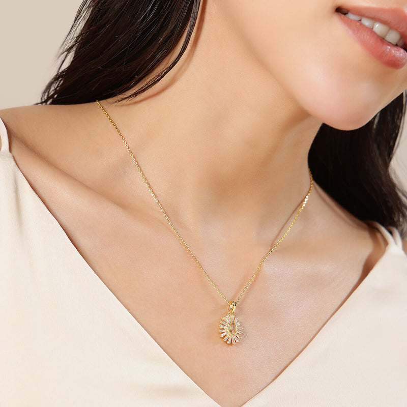 18k Gold Plated Silver V-shaped Dangling Star Necklace