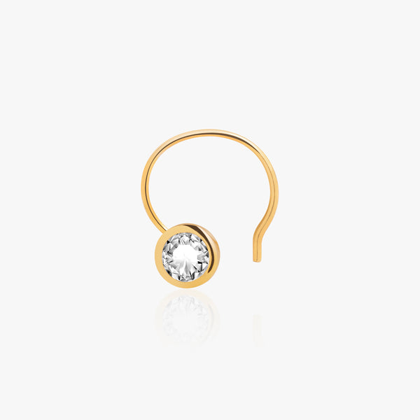 18k Gold Plated Silver Zircon Nose Pin
