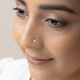 18k Gold Plated Silver Zircon Nose Pin
