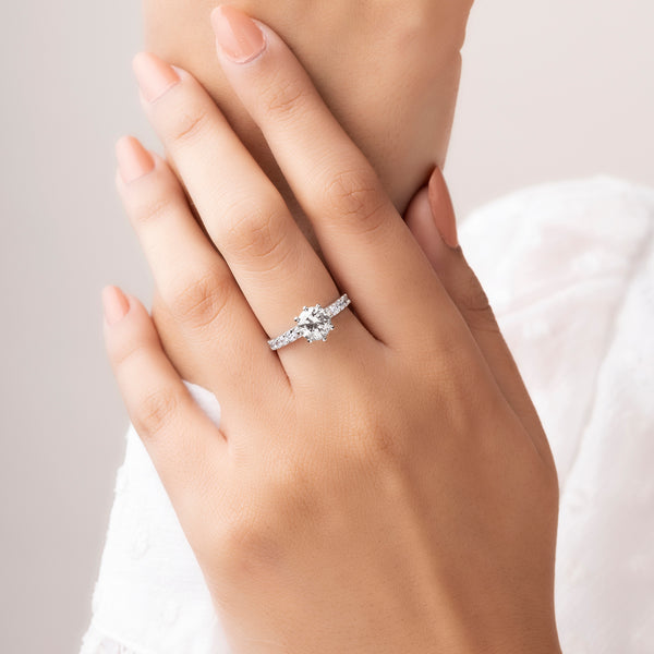 Silver Solitaire Ring