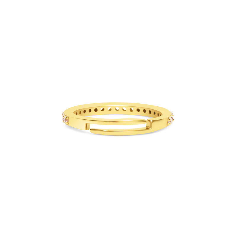 Gold Plated Half Eternity Silver Ring