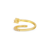 18k Gold Plated Silver Bypass Zircon Ring