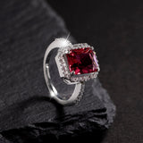 Ruby Red Zircon Silver Statement Ring