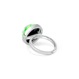 Green Dry Flower Minimal Silver Ring