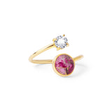 18k Gold Plated Silver Ruby Copper Turquoise Ring