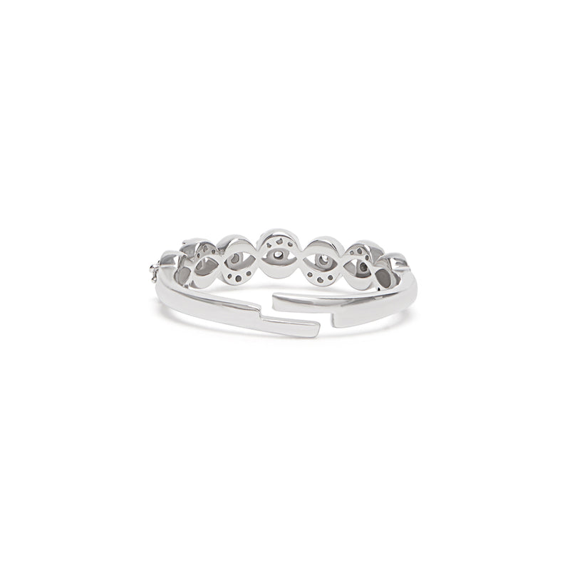 Silver Studded Wave Ring