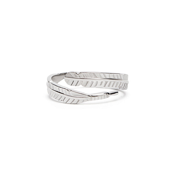 Silver Leaf-textured Ring