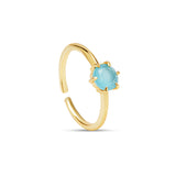18k Gold Plated Silver Blue Chalcedony Ring