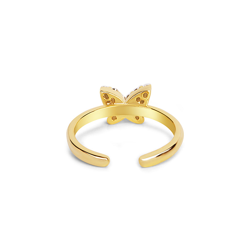 18k Gold Plated Silver Butterfly Ring