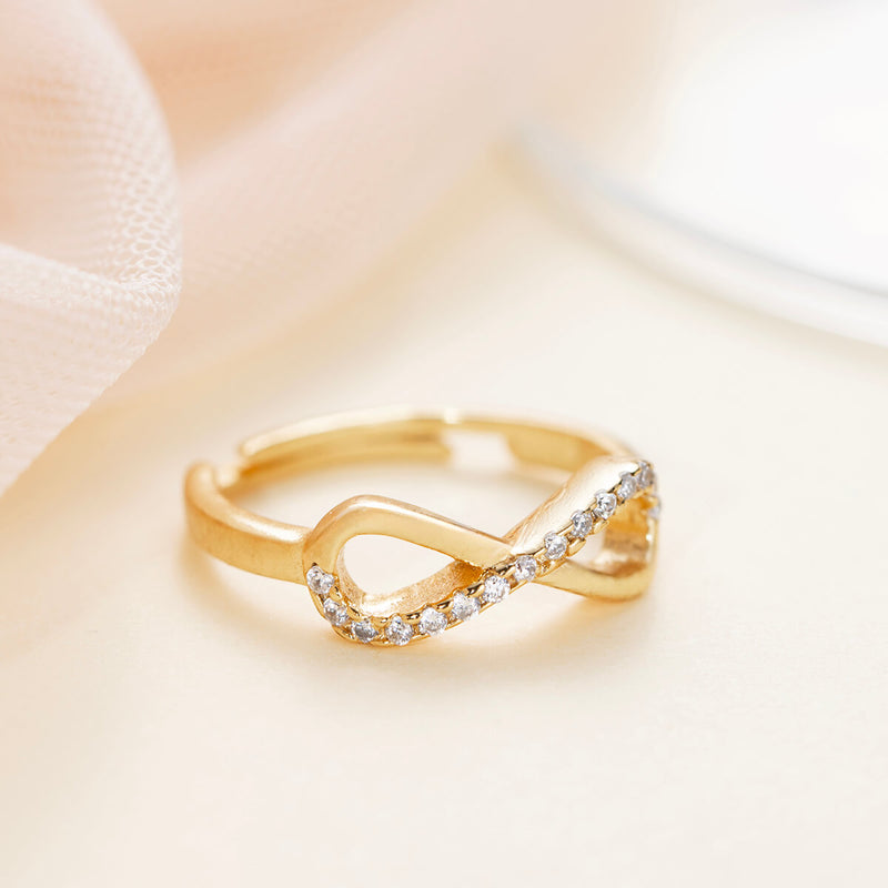 18K Gold Plated Silver Infinity Zircon Ring