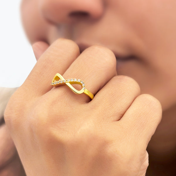 18K Gold Plated Silver Infinity Zircon Ring