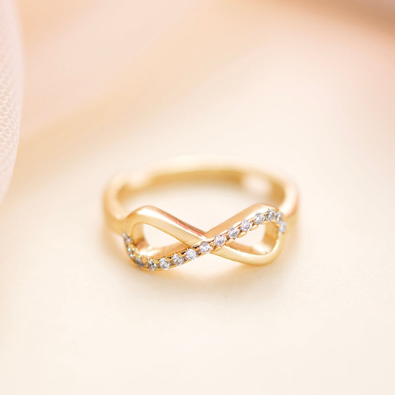 18K Gold Plated Silver Infinity Zircon Ring