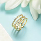 18K Gold Plated Silver Triple Layer Zircon Ring