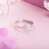 Silver Zircon Classic Floral Ring