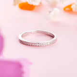 Silver Sleek Zircon Band Ring