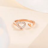 18K Rose Gold Plated Silver Eternal Heart Ring