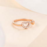 18K Rose Gold Plated Silver Eternal Heart Ring