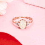 18K Rose Gold Plated Silver Opal Glow Ring