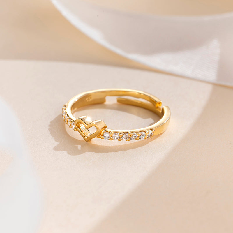 18K Gold Plated Silver Little Heart Ring