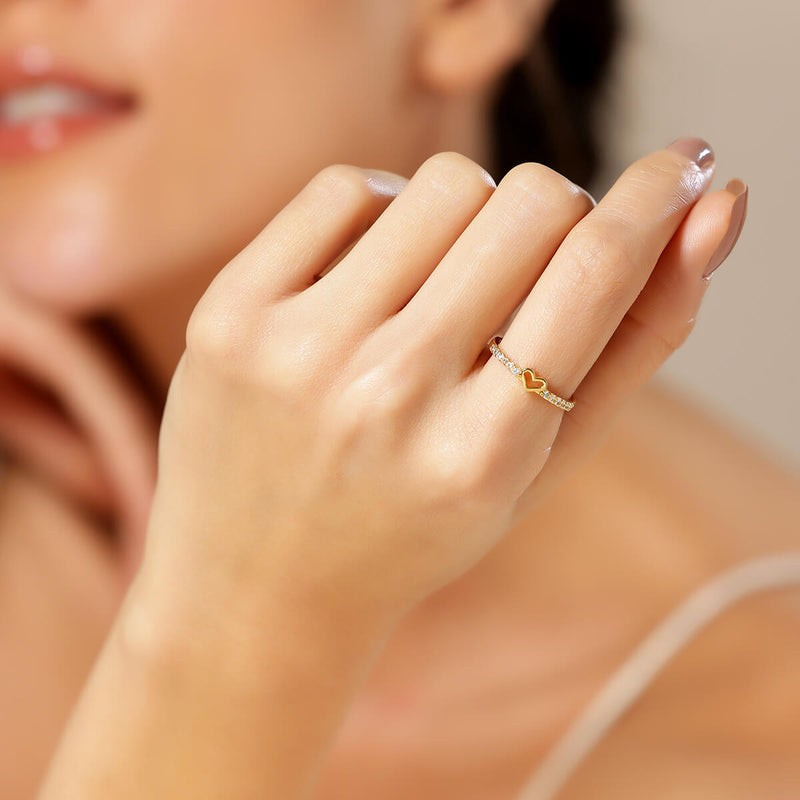 18K Gold Plated Silver Little Heart Ring