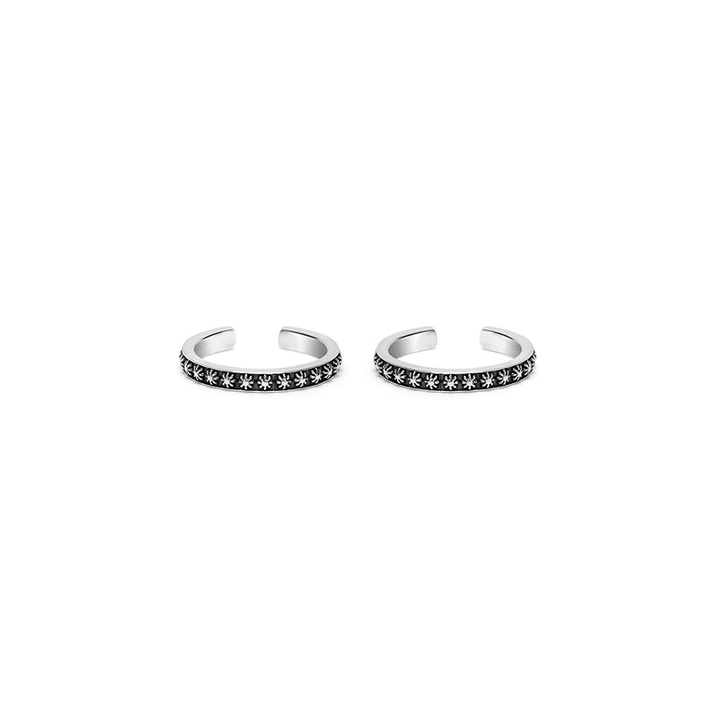 Oxidised Silver Bandstyle Toe Rings