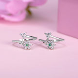 Silver Graceful Floral Zircon Toe Ring