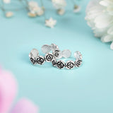 Silver Rose Flower Toe Rings