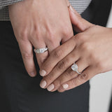 Silver Gleaming Love Couple Rings