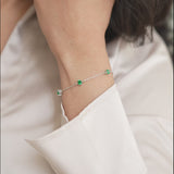 Green Zircon Silver Bracelet