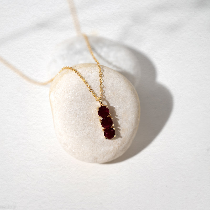 January Birthstone Necklace - Natural Garnet