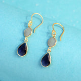 Grey Quartz & Iolite Quartz Earrings