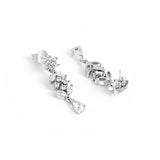 Silver Zircon Dangling Earrings