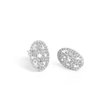 Silver Oval Cluster Studs