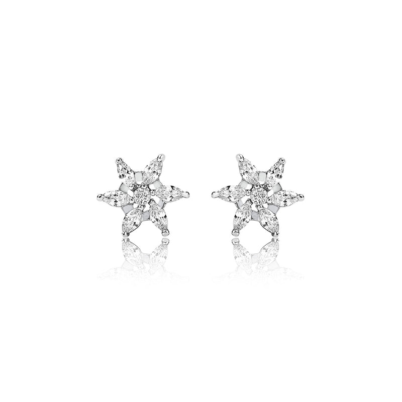 Classic Silver Floral Studs