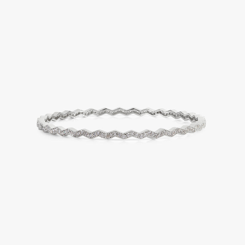 Buy Zircon Studded Shining Silver Bangle Online | March