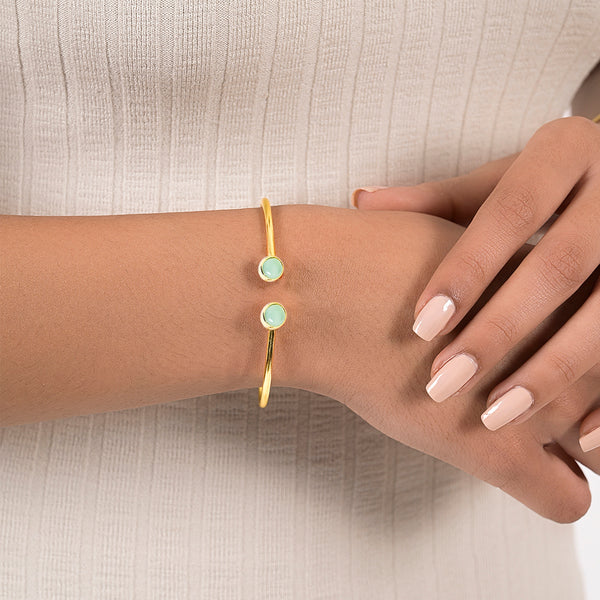 Aqua Chalcedony Cuff Bracelet